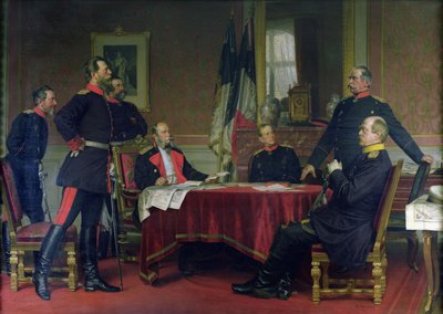 Bespreking van een oorlogstrategie in Versailles, 1900 door Anton Alexander von Werner